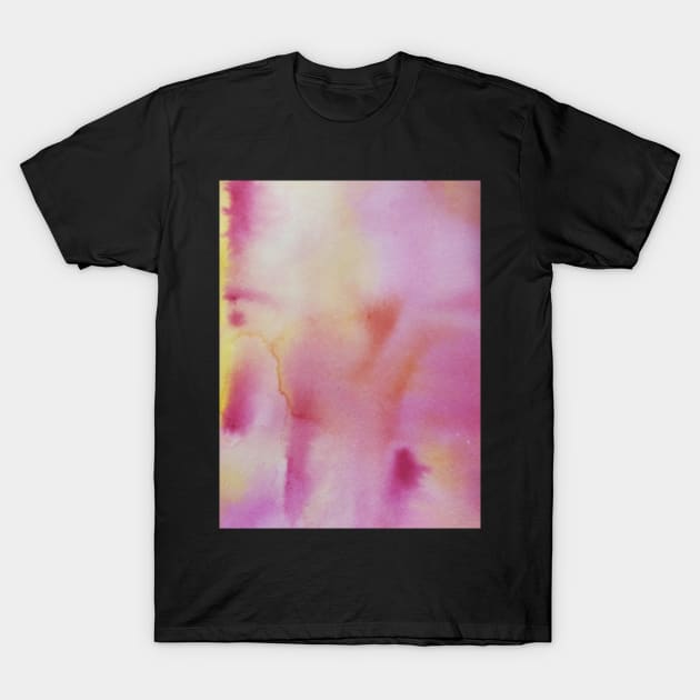 Pink and Yellow Watercolour Painting T-Shirt by Velvet Earth